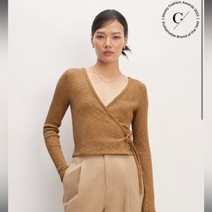 Everlane The Rib-Knit Wrap Top